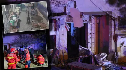 Momentul exploziei din Buftea, surprins de camerele de supraveghere. Locatari: „Mi-au căzut toate pietroaiele în cap” / „Uşa de la bucătărie era în parcare”