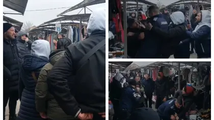 Bătaie între bișnițari și jandarmi într-o piață din Timișoara. De la ce a pornit scandalul