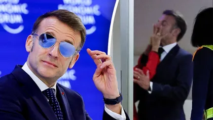Val de ironii la adresa lui Emmanuel Macron după ce a apărut cu ochelari de soare la Davos: „Brigitte i-a dat un pumn în ochi”