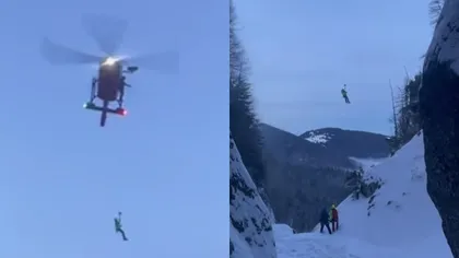 Trei turiști români blocați în zăpadă au fost salvați de Salvamont în stilul Tom Cruise VIDEO