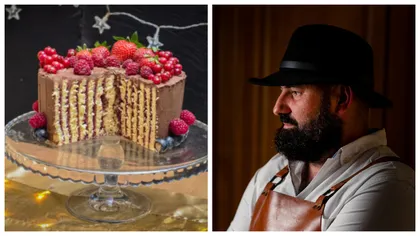 Adi Hădean recomandă desertul magic: tort cu piure de fructe roșii și cremă de ciocolată. Paradisul în farfurie!