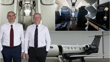 Cum arată avionul privat de 9 milioane de euro deținut de frații Pavăl. Jetul este „decorat” cu bine-cunoscuta siglă Dedeman VIDEO