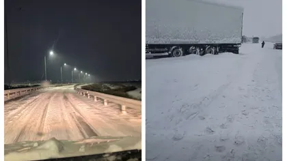 Centura Capitalei, blocată din cauza nămeților. Imagini de la fața locului: ”Am luat-o la picior, nu se deszăpezește da plătim taxe”
