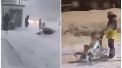 Ciclonul care vine peste România face ravagii deja. Caii și săniile trase de câini au luat locul mașinilor în Moscova