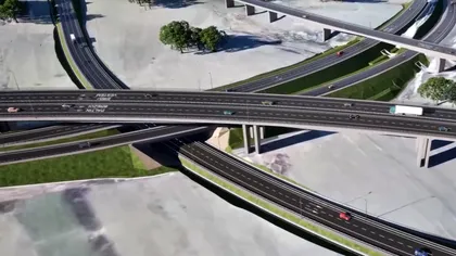 Cel mai complex nod rutier din România, în lucru. Autostrăzile A1 și A13 vor fi reunite printr-o intersecție cu poduri și pasaje