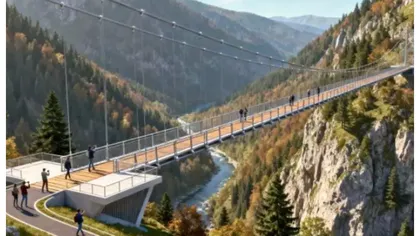 Te ia cu ameţeală la aşa sumă! Punte suspendată de 6 milioane de euro într-un sat din Munţii Rodnei
