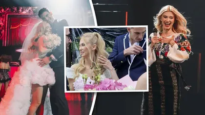Andreea Bălan și Victor Cornea s-au căsătorit în secret! Artista a strălucit într-o rochie superbă. GALERIE FOTO de la cununia civilă