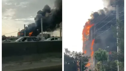 VIDEO Incendiu devastator la un mall din Teheran