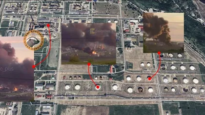 VIDEO Ucraina atacă rafinăria rusă de la Saratov, un depozit de carburant în regiunea Rostov şi staţia de pompare Lazarevo, care asigură transportul petrolului către Belarus