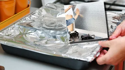 Trucul cu folie de aluminiu care te ajută să menții bucătăria curată. Vei rămâne surprins de efect