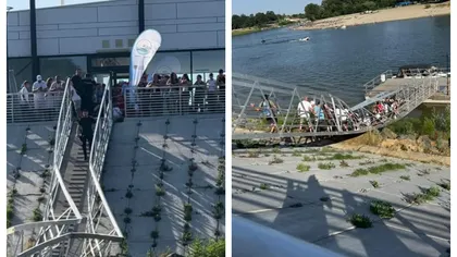 Incident grav la Călărași, de ”Zilele Dunării”. O pasarelă plină cu turiști s-a prăbușit în ziua inaugurării