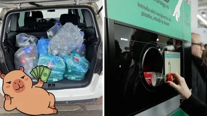 A stat două ore la automatul SGR reciclând sticle și doze. Cu câți bani a plecat românul