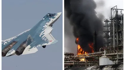 Zelenski mai înscrie o dată în ”poarta” lui Putin. Rușii au ridicat cel mai nou bombardier SU-57, însă n-au putut opri dezastrul de la rafinăria Omsk