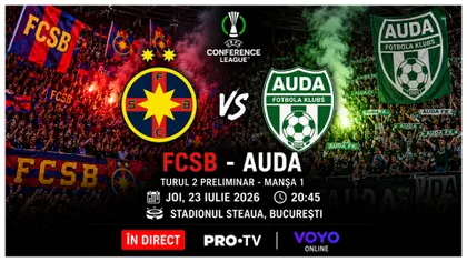 Live FCSB – Auda ONLINE VIDEO în Conference League. Surprize în primul 11 al lui Gigi Becali, unde vezi meciul în direct la TV