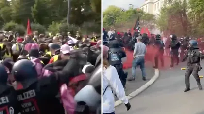 VIDEO Haos în Germania! Mii de protestatari au ieșit în stradă împotriva conferinței partidului extremist de dreapta AfD. Străzile sunt blocate