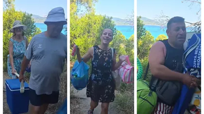 Clipul viral din Grecia: Românii merg cu „paporniţa” plină la plajă: „Naşule, n-aveai o ladă mai mică?”