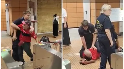 VIDEO Incident violent la stația de metrou Nicolae Grigorescu! Un bărbat a atacat paznicii și a distrus turnicheții