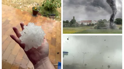 Tornadă devastatoare. Vijelia a doborât camioane pe autostradă VIDEO