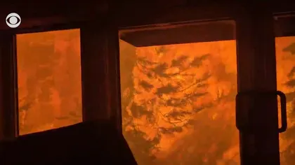Tren cuprins de flăcări după un incendiu de vegetaţie, imagini de groază VIDEO