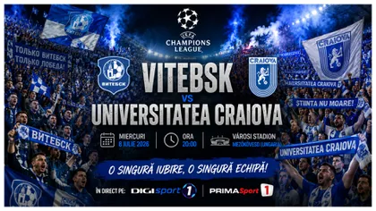 LIVE Vitebsk – Universitatea Craiova ONLINE VIDEO în preliminariile Champions League. Start de sezon pentru campioana României, unde vezi meciul în direct la TV