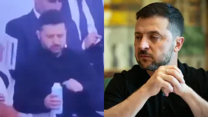 Volodimir Zelenski, ironizat după ce a desprins dopul unei sticle de plastic înainte de a o bea: „Cum îndrăznește? UE nu va mai sprijini Ucraina!” VIDEO