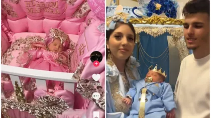 Aroganță maximă pe TikTok! Bebeluşii Ianis şi Hurem, filmaţi în costume regale poleite cu aur. Imaginile au devenit virale pe Internet