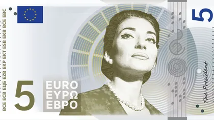Maria Callas ar putea apărea pe noua bancnotă de 5 euro. Cum ar urma să arate viitorii banii europeni