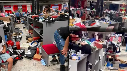 Imagini incredibile dintr-un magazin Hervis din Oradea! Clienții au luat-o razna la vederea reducerilor și au lăsat dezastru în urma lor