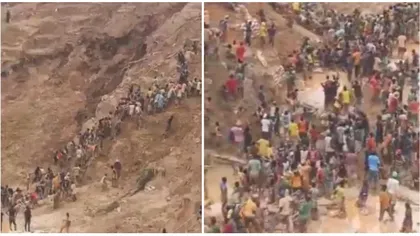 O adevărată catastrofă! Munte prăbușit peste mină, cel puțin 100 de morți, muncitorii au fost îngropați de vii VIDEO