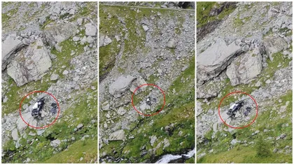 Încă o mașină a ajuns în prăpastie pe Transfăgărășan. Șoferul a coborât să facă poze și a uitat să tragă frâna de mână
