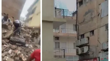 S-a prăbuşit un bloc de cinci etaje. Zeci de oameni sunt prinşi sub dărâmături VIDEO