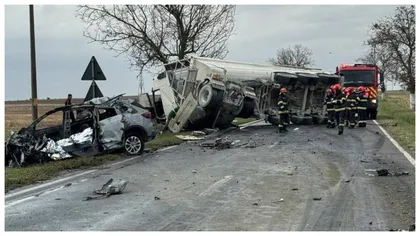 Accident tragic pe DN3, în Constanța. O persoană a decedat după ce o mașină a luat foc