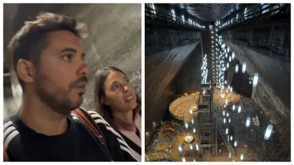 VIDEO Doi italieni, reacție fabuloasă după ce au intrat prima oară în Salina Turda. ”Genial!”
