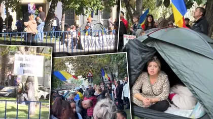 Adepții lui Călin Georgescu și-au instalat corturi în fața Arestului Central. Fotografia care a stârnit indignare pe rețelele sociale: „Cum este posibil să porți un copil după tine și să-l ții noaptea în cort, pe frigul ăsta?”