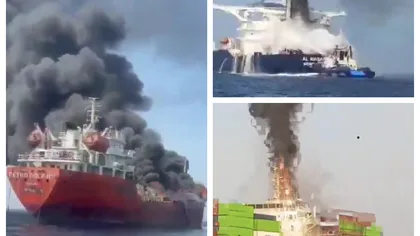VIDEO Trei petroliere, în flăcări în Strâmtoarea Ormuz. Iranul ameninţă că va detona şi alte ambarcaţiuni