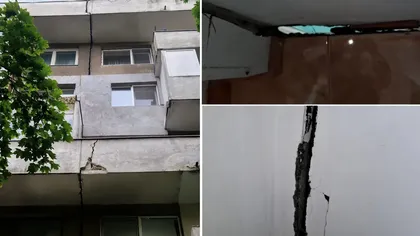 Locatarii trăiesc cu teamă în blocul crăpat din Drumul Taberei. Găurile în apartamente sunt uriașe: „Se poate vedea la vecinul de jos în balcon, atât de mult s-a mărit. Ne este teamă, dar nu avem ce să facem”