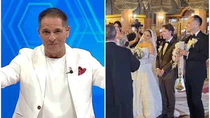 FOTO Dan Negru și soția lui, nași de cununie. Ce rochie a purtat Codruța la nunta din Timișoara
