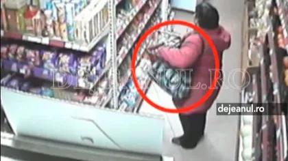 O femeie din Dej, surprinsă în timp ce fura dintr-un magazin VIDEO