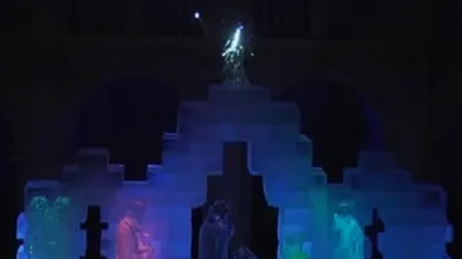 Statuia lui Iisus din gheaţă de 50 de tone, dezvelită în Austria VIDEO