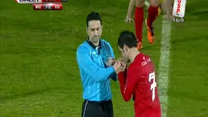 Gest incredibil în Liga 1: un jucător i-a pupat mâna arbitrului Sebastian Colţescu VIDEO