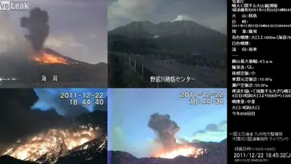 Imagini impresionante în Japonia: O erupţie vulcanică, însoţită de fulgere VIDEO