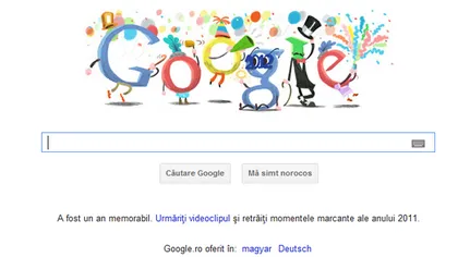 Google sărbătoreşte Anul Nou cu un logo special şi un clip cu momentele cheie din 2011  VIDEO
