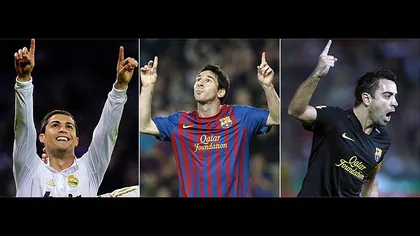 Messi, Ronaldo şi Xavi luptă pentru trofeul FIFA Balonul de Aur 2011