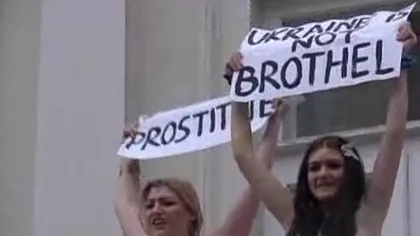 Ucraina: Protest topless de supărare că sunt considerate prostituate - VIDEO