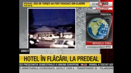 Hotel evacuat la Predeal din cauza unui incendiu VIDEO