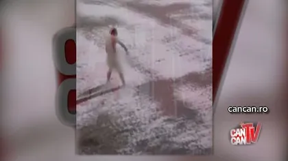 Teribilism: Un bârlădean a alergat dezbrăcat pe un teren plin de zăpadă VIDEO