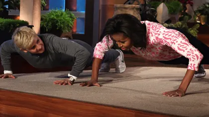 Michelle Obama a câştigat un concurs de făcut flotări la o emisiune TV VIDEO