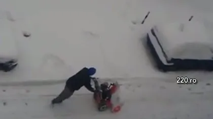 Dorel de Polonia cu maşina de zăpadă VIDEO