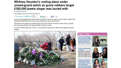 Mormântul lui Whitney Houston, păzit cu arme