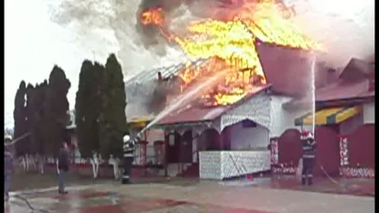 Incendiu la o pensiune din Bistriţa VIDEO